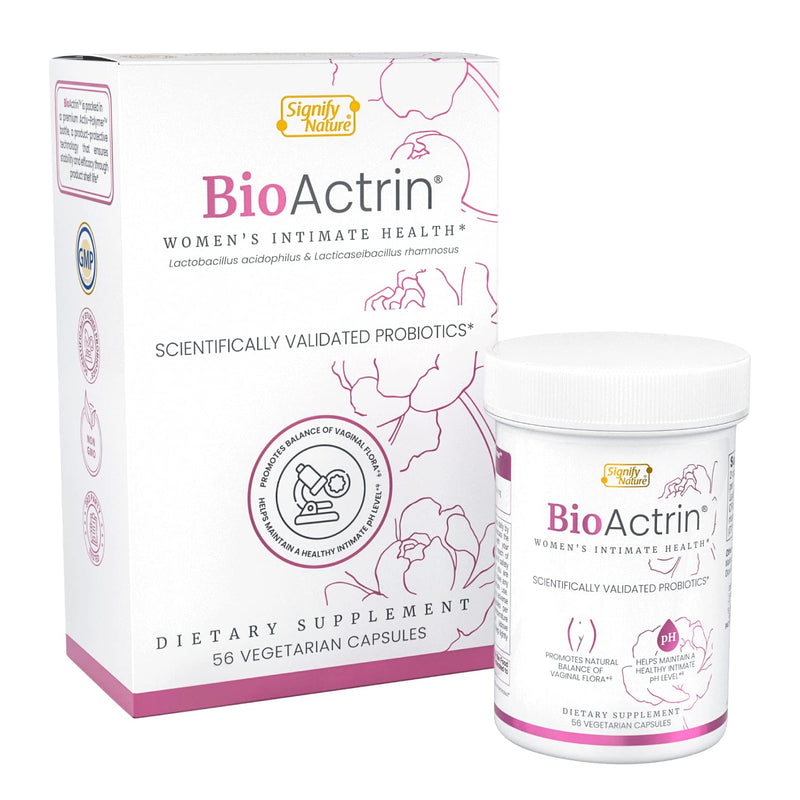 [Australia] - Bioactrin Yeast Infection Treatment for Women Pills– CLINICALLY Tested for Bacterial Vaginosis Treatment for Women Probiotics | Vaginial Ph Balance Pills | Vaginial Supplements for Women, 56 Capsules 56 Count (Pack of 1) 