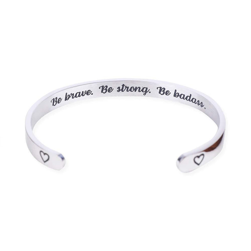 [Australia] - Hidden Message Bracelet - Meaningful Gifts for Women Best Friend , Unique Birthday Gifts, Come with Gift Box Be brave. Be strong. Be badass. 