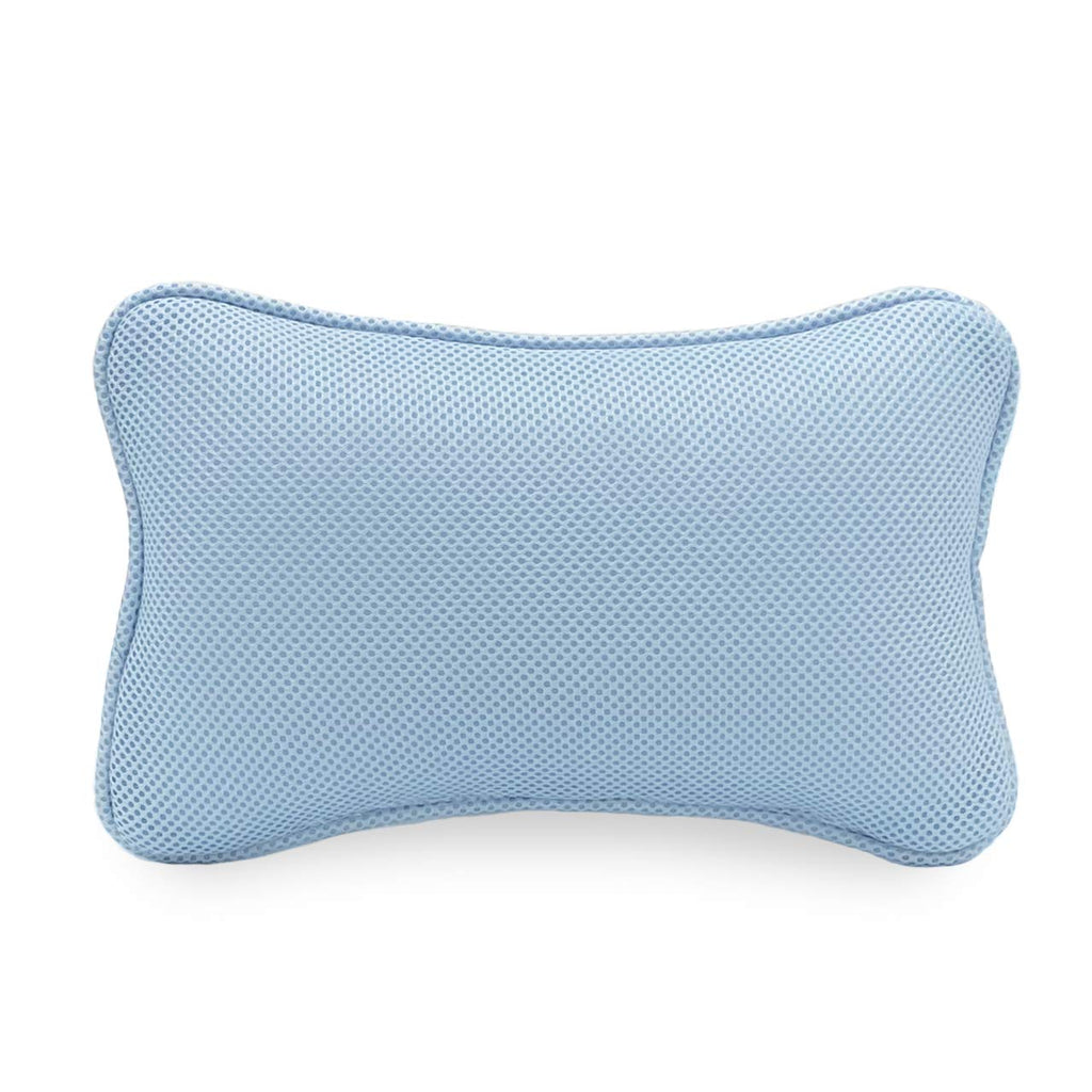 [Australia] - Comfort Bathtub Bath Pillow Head Neck Support with Strong Suction Cups Washable 3D Air Mesh Material Fit Any tub, Blue 