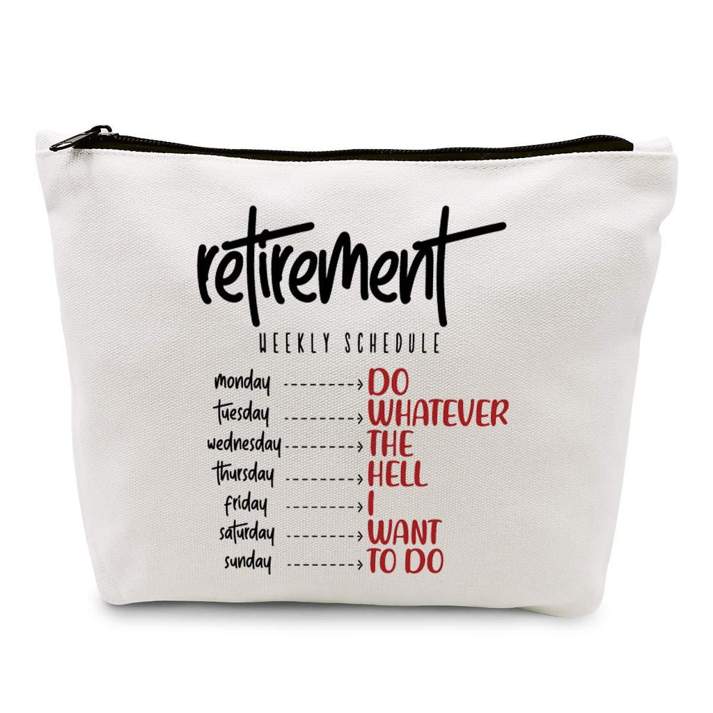 [Australia] - Retirement Gifts for Women Retirement Weekly Schedule Reusable Makeup Bag Eco-Friendly Makeup Bag Weekender Bag Gifts for Teens Best Friends 