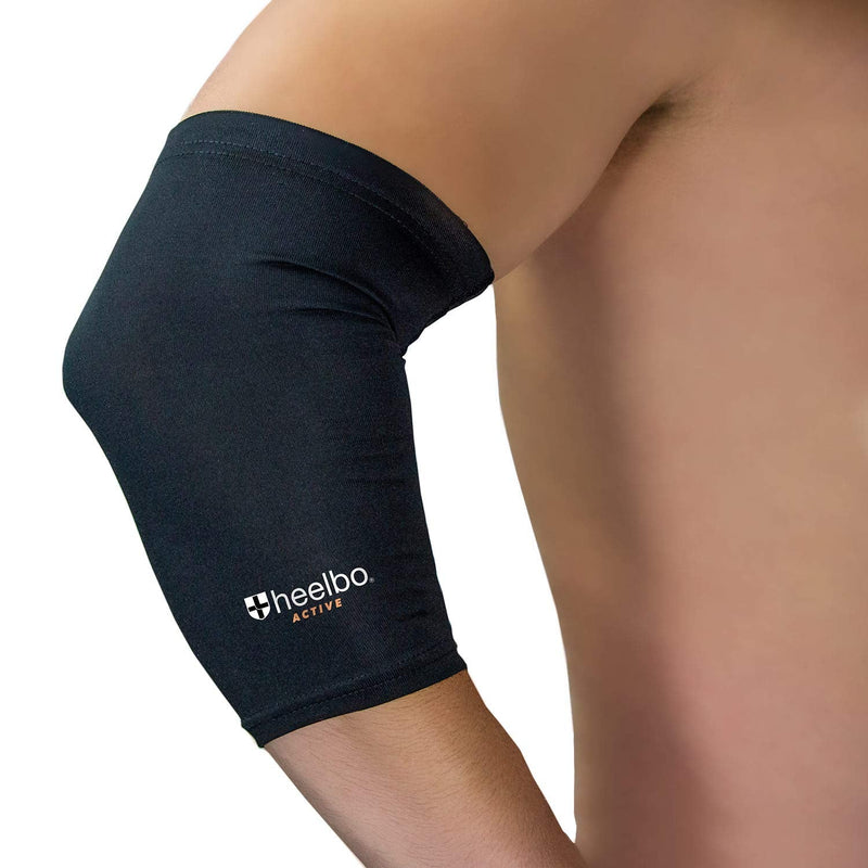 [Australia] - Heelbo Elbow Sleeve and Elbow Compression Sleeve with Copper Infused Fibers and Breathable Fabric for Tendonitis, Golfers Weight Lifting, Tennis Elbow or Arthritis for Men and Women, Black, Large Large (Pack of 1) 