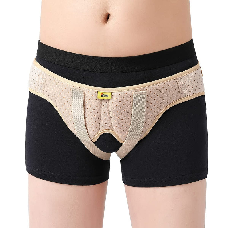 [Australia] - Hernia Belts for Men Groin Hernia Support for Men and Woman Medical Hernia Guard Inguinal Truss for Single/Double Sports Hernia Adjustable Waist Strap with 2 Removable Compression Pads Brick red-XL 