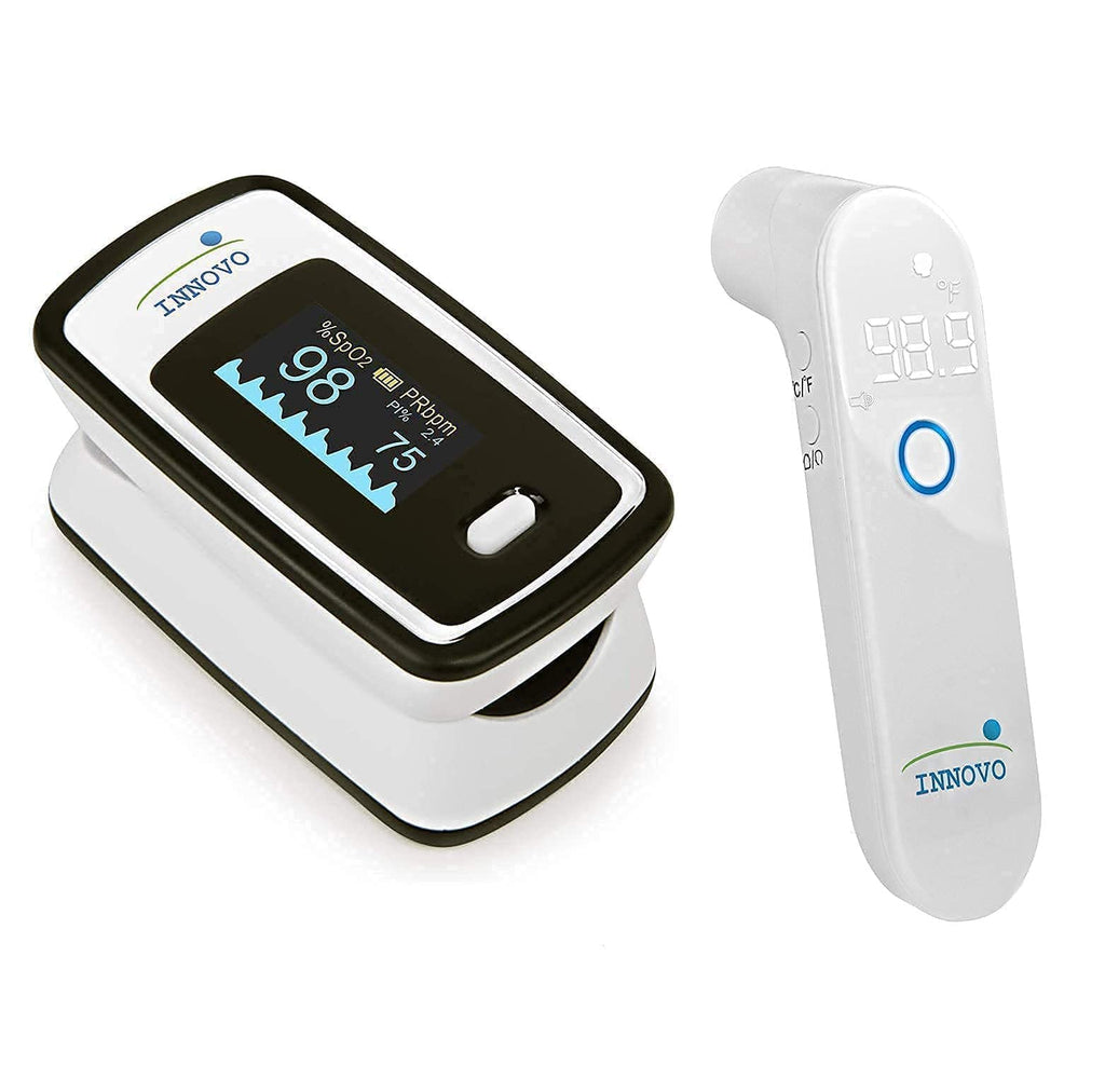[Australia] - Innovo iP900AP Fingertip Pulse Oximeter and Touchless Digital Forehead Thermometer Bundle 