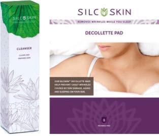 [Australia] - Silc Skin Complete Chest Care, Reusable, Self Adhesive, Skin Cleaning Gel, Medical Grade Silicone, Includes 1 Decollete Pad and 1 Gel Cleanser for cleaning skin and pads 