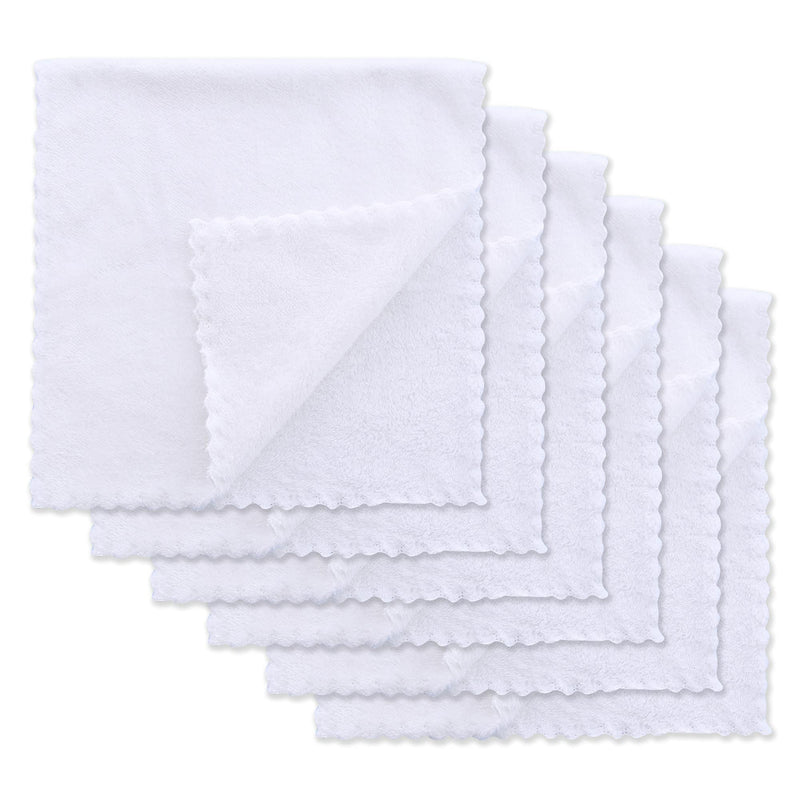 [Australia] - 6 Pack Softest Burp Cloths - Extra Thicken Absorbent and Exquisite Newborn Burp Rags - Suitable for Baby Skin, White - Burpy Cloths for Unisex, Boy, Girl - Sunny zzzZZ 
