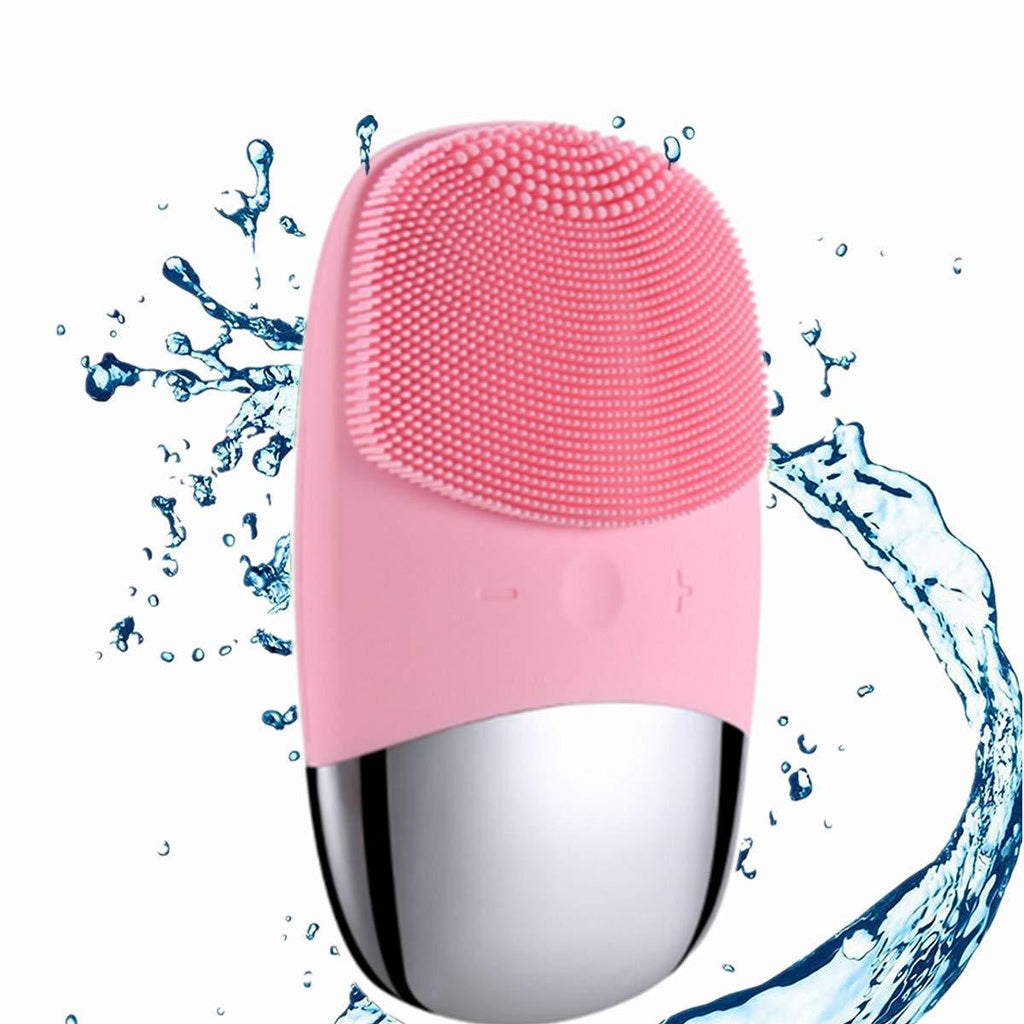 [Australia] - MEGAN Facial Cleansing Brush,USB Rechargeble Electric Silicone Face Scrubber,IPX7 Waterproof Sonic Facial Massager, 3 modes Cleans, 3-in-1 face brush for Blackhead Remover, Exfoliating（Pink） Pink 