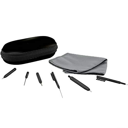 [Australia] - 8-Pieces Hearing Aid Cleaning Kit Hearing Amplifier Cleaning Brush Tools Suitable for AirPods/Earbuds/Earphone/Headphone Cleaner with Wax Loop and Magnet in Zip-up Case Jungle Care 