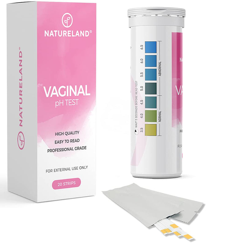 [Australia] - [20 Strips] Natureland Vaginal Health pH Test Strips, Feminine pH Test, Value Pack | Monitor Vaginal Intimate Health & Prevent Infection | Accurate Acidity & Alkalinity Balance 