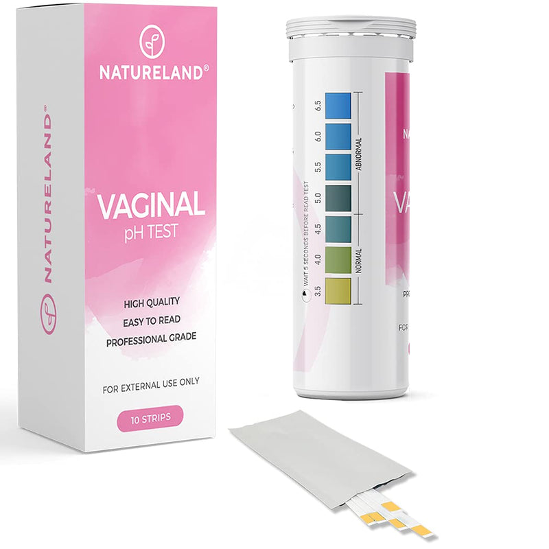 [Australia] - [10 Strips] Natureland Vaginal Health pH Test Strips, Feminine pH Test, Value Pack | Monitor Vaginal Intimate Health & Prevent Infection | Accurate Acidity & Alkalinity Balance 