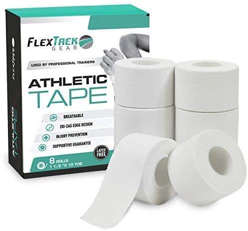 [Australia] - AFFORDTEX Sports Tapes – 8 Adhesive Rolls Bundle with No-Sticky Residue – Sport Tape with Zig-Zag Edge for Easy Tearing – Skin-Friendly Athletic Tape of 1.5 x 10 Yards for Athletes, Coaches, Amateurs 