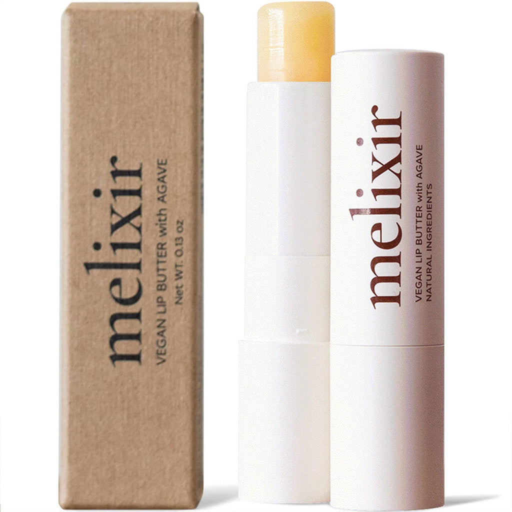 [Australia] - MELIXIR Vegan Lip Butter #01 Agave(Clear) (+7 more colors) 0.13oz, Bee Free, Petrolatum Free, Deep Nourishing Plant-Based Vegan Chapstick, Vegan Lip Balm for Dry, Cracked and Chapped Lips 01 Agave (Clear) 