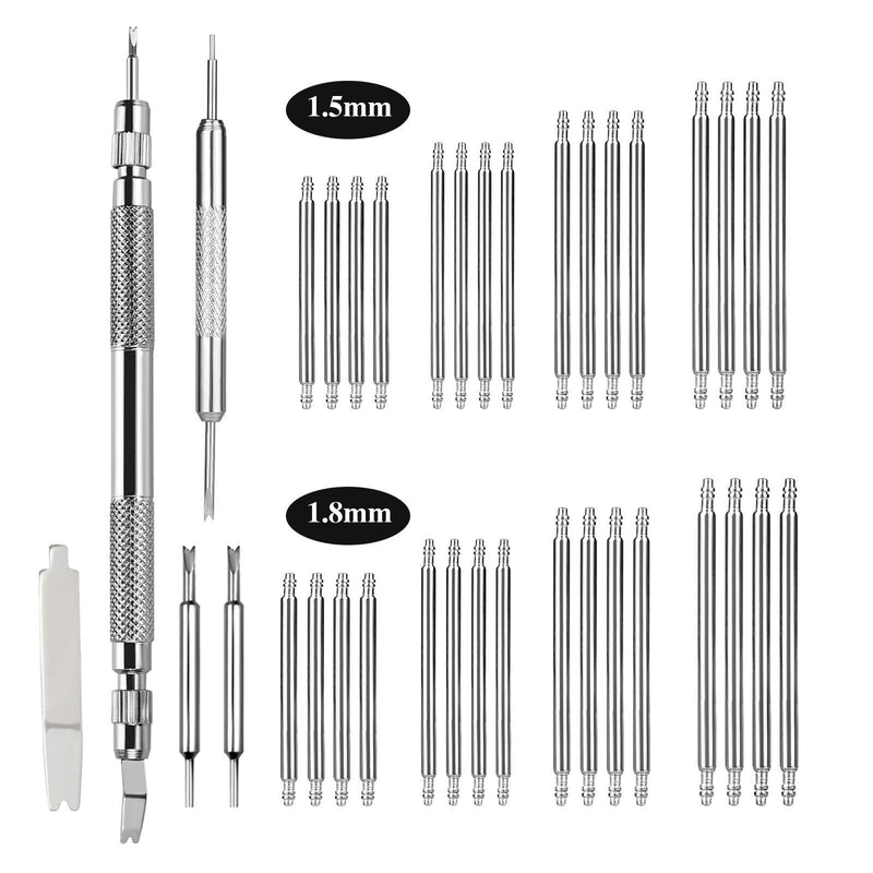 [Australia] - EFIXTK Spring Bar Tool,Watch Band Tool Set, Watch Wrist Bands Strap Removal Repair Fix Kit with Extra 3 Tips Pins & 32PCS Heavy Duty 316 Stainless Steel Pins 