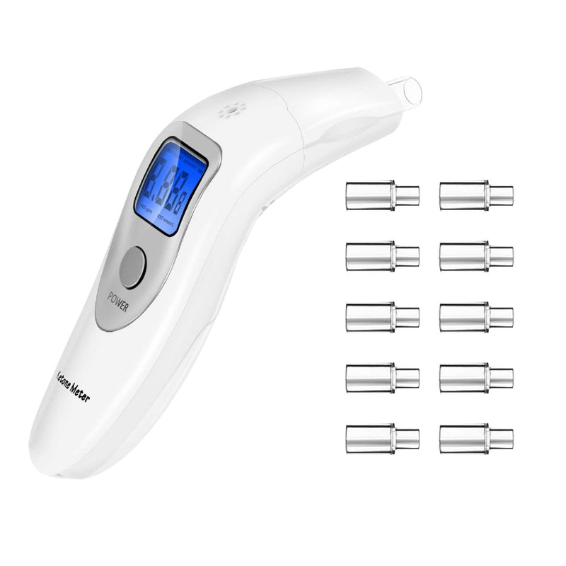 [Australia] - Ketone Meter Breathalyzer, Ketogenic Breath Analyzer for Weight Loss with 10 Mouthpiece(White) 