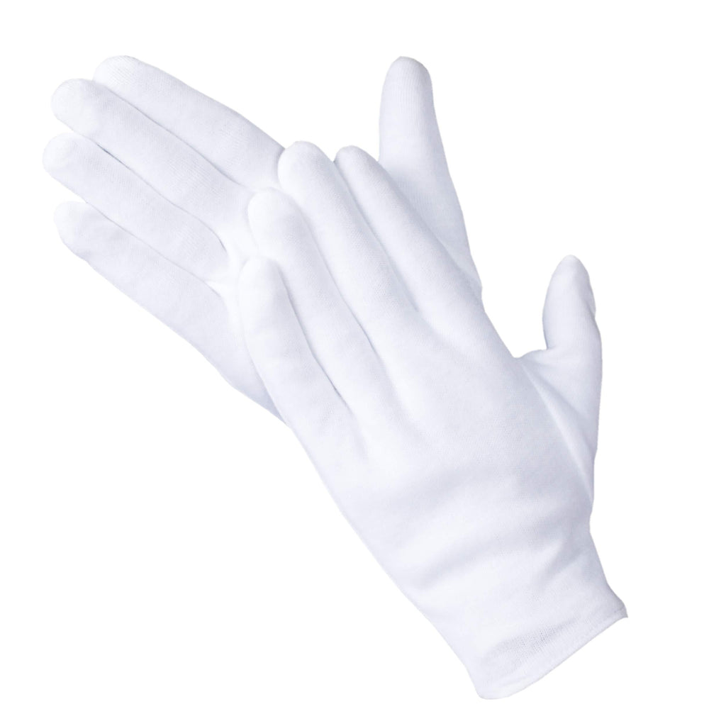 [Australia] - 2 Pairs White Cotton Gloves for Dry Hands, Moisturizing Gloves Overnight, Large Eczema Gloves, SPA Gloves, CHARMICS Premium White Gloves Women and Men 