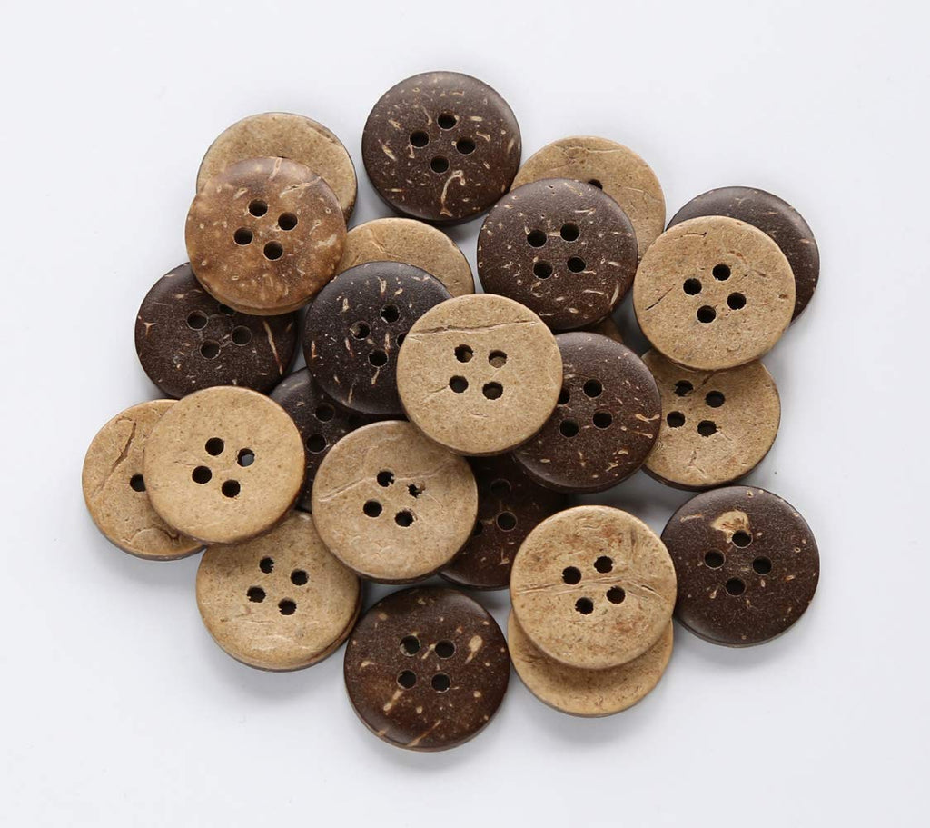 [Australia] - GANSSIA Coconut Shell Buttons Size 23/32 Inch (18mm) 4 Holes Coconut Button for Sweater Sewing or DIY Crafts Pack of 100pcs 18mm 