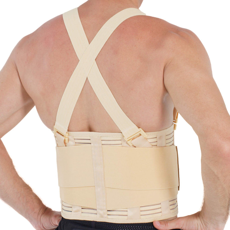 [Australia] - NeoTech Care Adjustable Back Brace Lumbar Support Belt with Suspenders, Beige, Size XL 