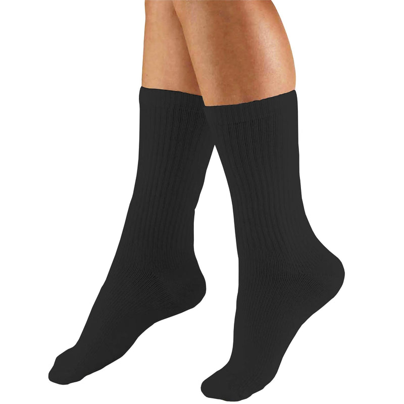 [Australia] - Truform Compression Socks, 15-20 mmHg, Men's Crew Length Mid-Calf Cushion Foot Socks, Black, X-Large X-Large (1 Pair) 