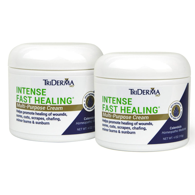 [Australia] - TriDerma Intense Fast Healing Cream, Decreases Healing Time for Minor Irritations, Rashes, Wounds, Cuts, Scrapes, Value Pack of 2 - 4 Ounce Jars 