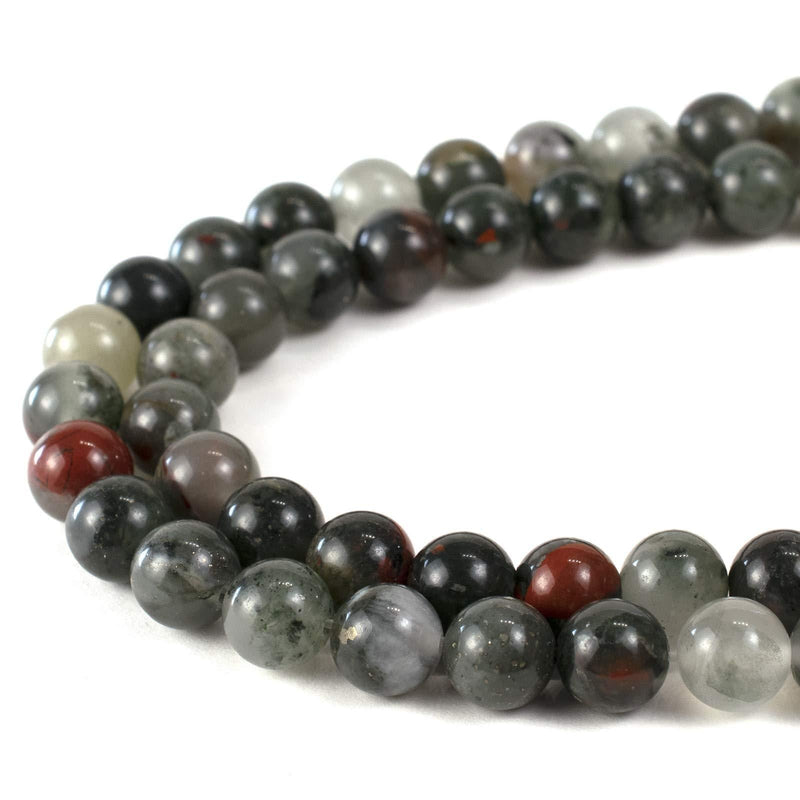 [Australia] - RVG 4mm African Bloodstone Beads Round Gemstone Loose Stone Crystal Healing Strand for Jewelry Making (Approx 88-90 pcs) 