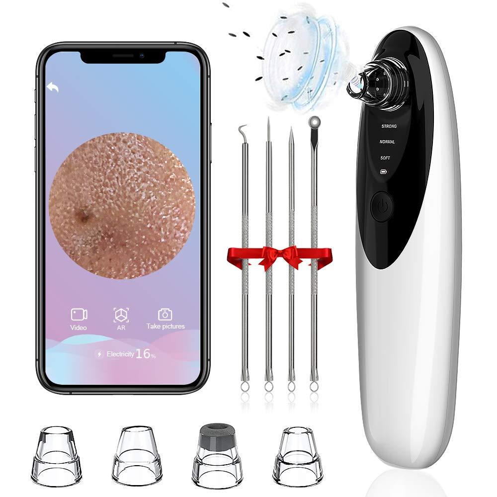 [Australia] - Blackhead Remover Vacuum,Blackhead Remover with Camera(Wifi Real-Time Skin Screen) Upgraded Face Suction Pore Cleanser and 4 replaceable probes and a 4-piece set of acne blackhead removal tools 