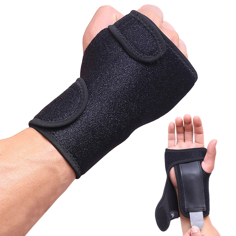 [Australia] - HiRui Wrist Brace, Wrist Support with Splints for Men Women Youth, Hand Support for Carpal Tunnel Arthritis Tendonitis Sprain Recovery Pain Relief, Fits Day&Night, Adjustable (One Size, Left Hand) One Size 