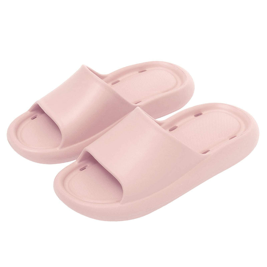 [Australia] - Heflashor Pillow Slippers for Women,Massage Non Slip Foam Slippers,EVA Quick Drying Open Toe Shower Sandals for Bathroom,Lightweight Soft Platform Pillow Slippers for Spa Pool Gym 5.5-6 Light Pink 