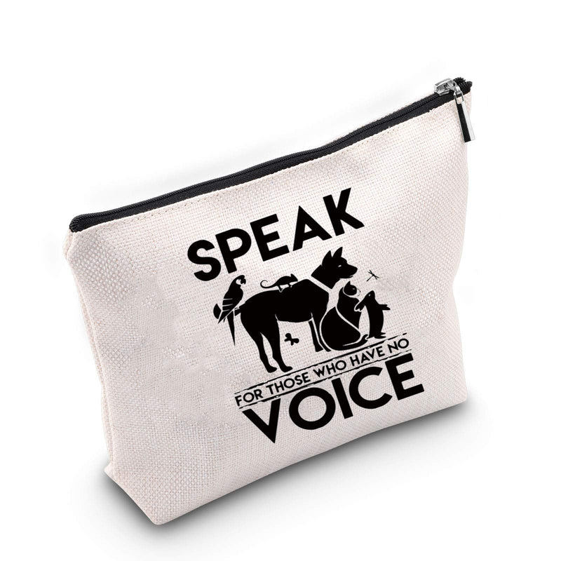 [Australia] - TSOTMO Vet Tech Gift I Speak for Those Who Have No Voice Gift Animal Rescue Gift Veterinarian Makeup Bag Gifts Veterinary Medicine Graduation Gift (No Voice) 