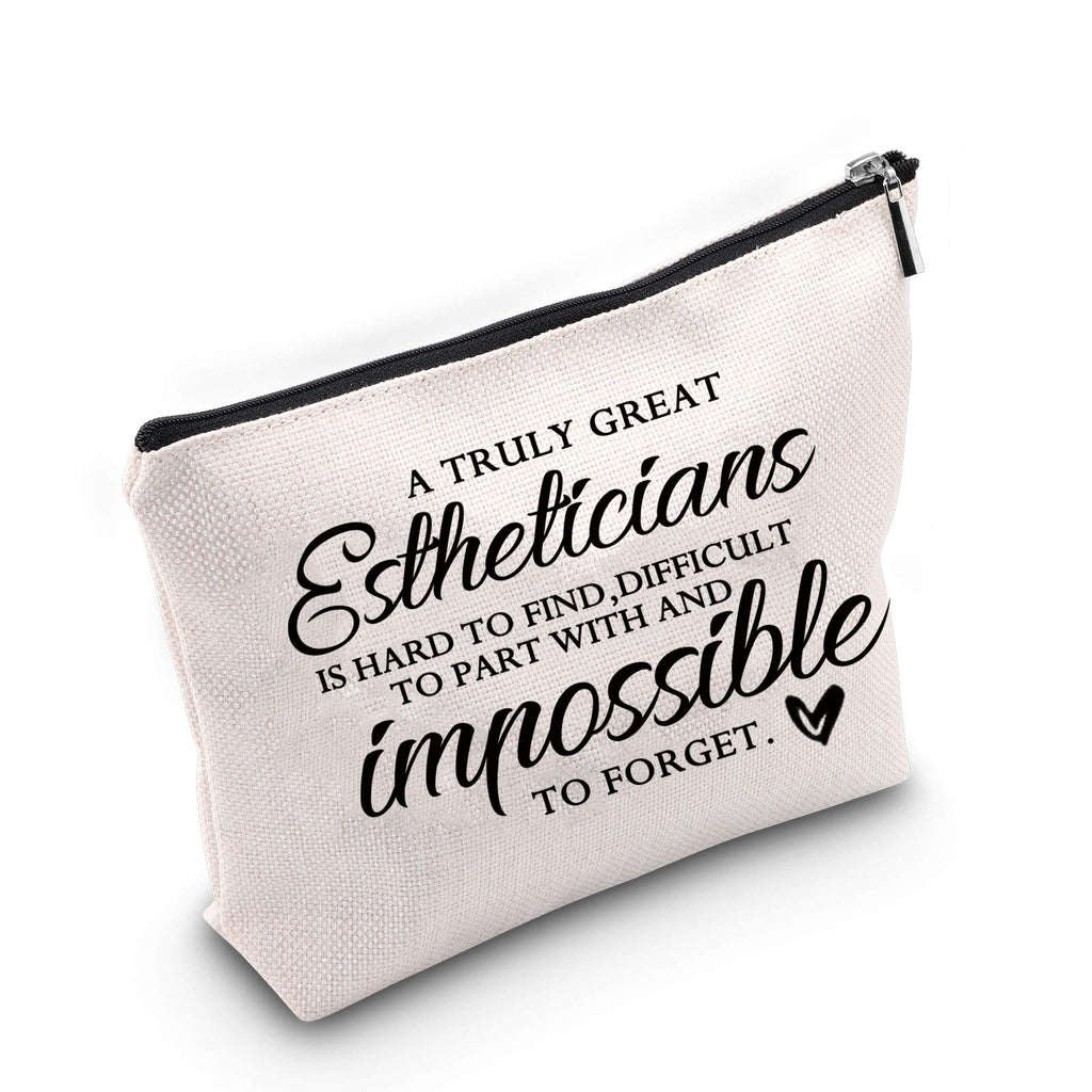 [Australia] - TSOTMO Estheticians Makeup Bag Gift A Truly Great Estheticians is Hard to Find Difficult To Part with and Impossible to Forget Cosmetic Bag Beautician Gift (Estheticians) 