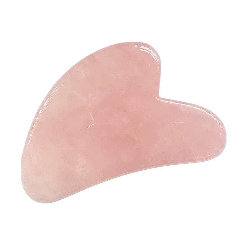 [Australia] - Bacatgem 1 Pcs Natural Rose Quartz Scraping Facial Massage Tools, Crystal Jade Guasha Stone Board for SPA Acupuncture Therapy Trigger Point Treatment Pink-Rose Quartz 