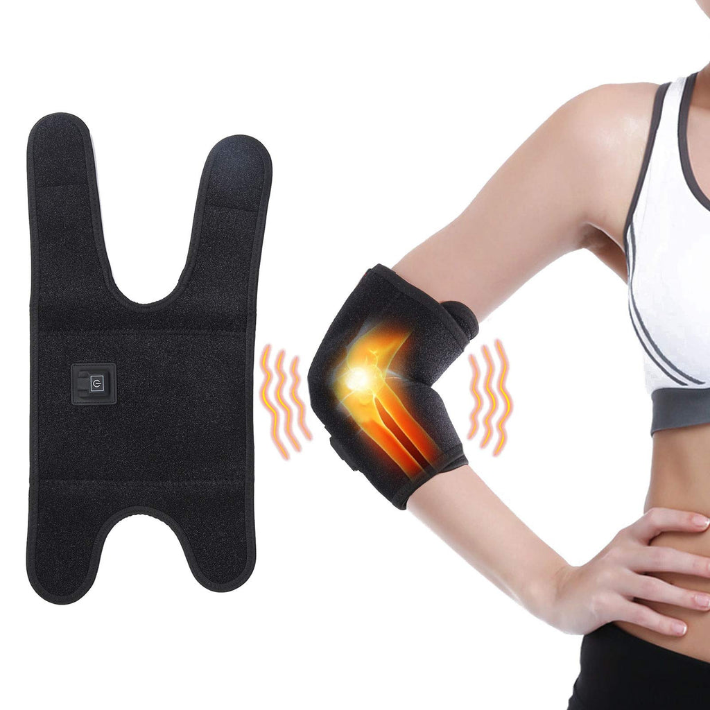 [Australia] - Heated Elbow Brace, Elbow Brace Heat Therapy Pain Relief Adjustable Heating Elbow Wrap Pad with 3 Level Temperature Setting Hot Therapy for Tendonitis, Tennis Elbow, Arthritis Pain Relief 