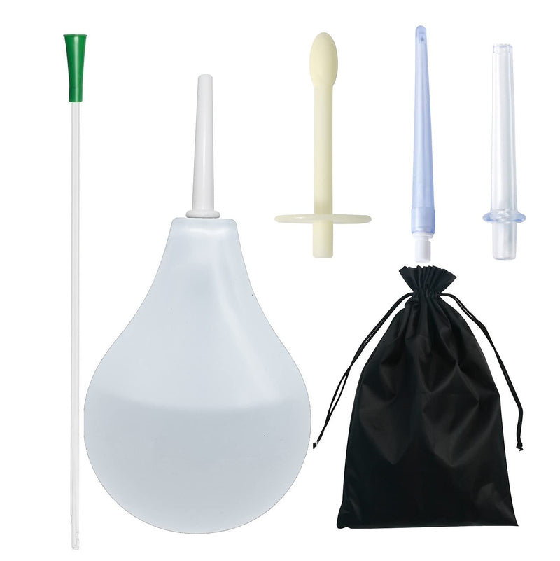 [Australia] - Clear Silicone Enema Bulb Anal Douche Kit for Colon Cleansing Men Women with 5Pcs Enema Replacement Nozzle Tip Applicator, Enema Vaginal Pump Rectal Irrigation Syringe Squeeze Ball Feminine Wash Care 5 Piece Set 