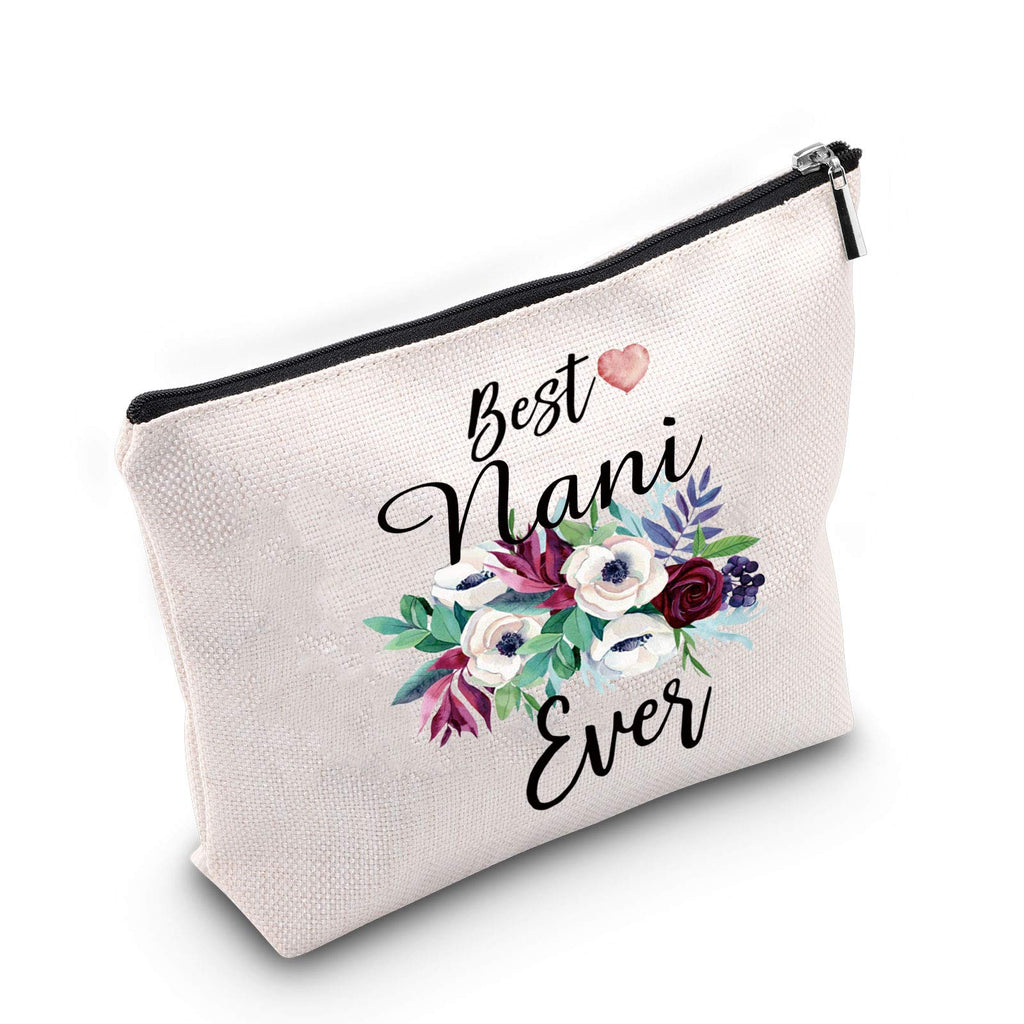 [Australia] - TSOTMO Best Nani Ever Makeup Bag Nani Gift Grandma Gift from Grandchildren Grandma Birthday Gift (Nani) 