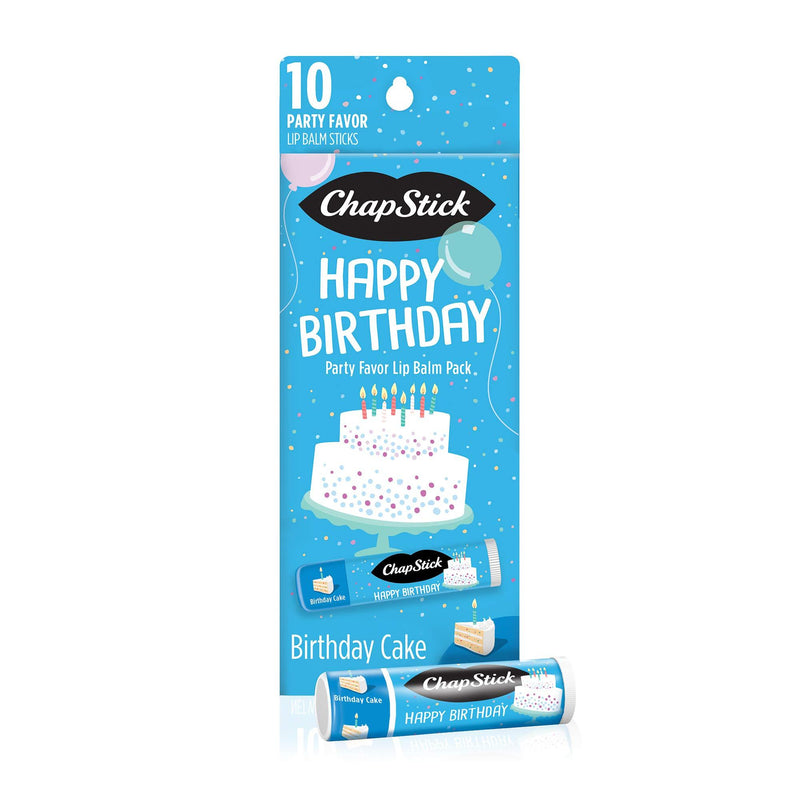 [Australia] - Chapstick Party Favor Lip Balm Gift Pack Happy Birthday 10 Sticks 0.15 oz Each 