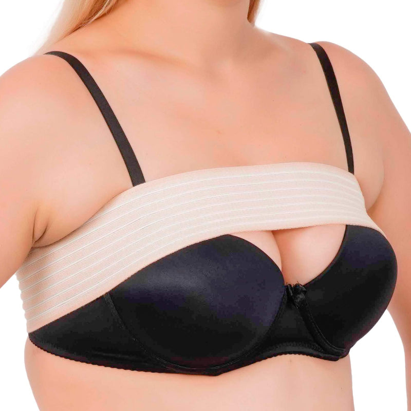 [Australia] - Post Surgery Breast Implant Stabilizer and Compression Band, Breast Augmentation and Reduction Strap, Chest Belt, Sports Bra Support Strap Bandage, One Size Fits All (Beige) Beige 
