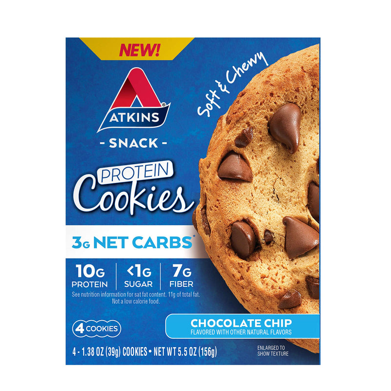 [Australia] - Atkins Protein Cookie Chocolate Chip, 4 Count 1.38 Ounce (Pack of 4) 
