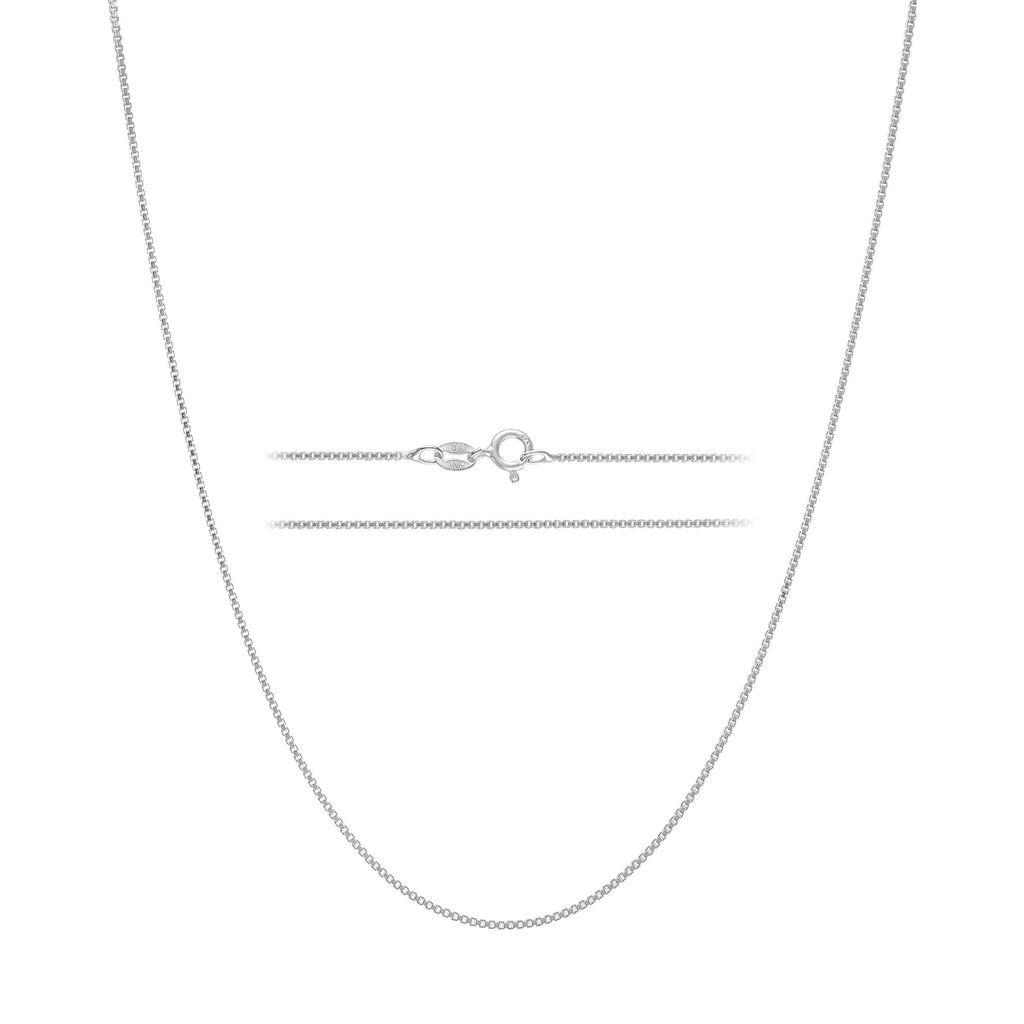 [Australia] - KISPER 925 Sterling Silver 1mm Thin Italian Box Chain Necklace 14.0 Inches 