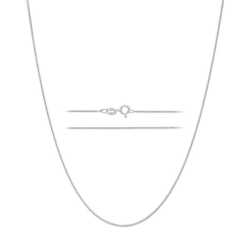 [Australia] - KISPER 925 Sterling Silver 1mm Thin Italian Box Chain Necklace 14.0 Inches 
