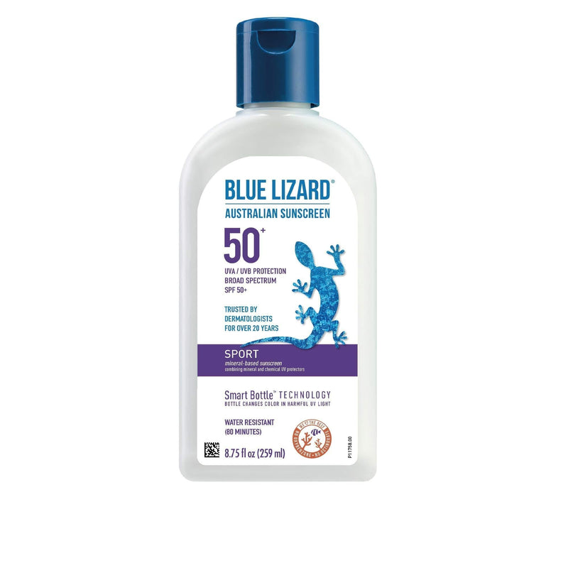 [Australia] - BLUE LIZARD Sport Mineral-Based Sunscreen Lotion - SPF 50+, Cream, Unscented, 8.75 Fl Oz 