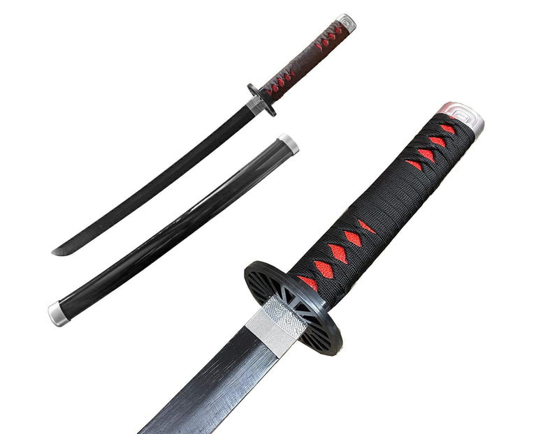 [Australia] - Blazing S. Fantasy Anime Replica Demon Hunting Black Nichirin Samurai Sword Tanjiro for Practice Black 31 inch 