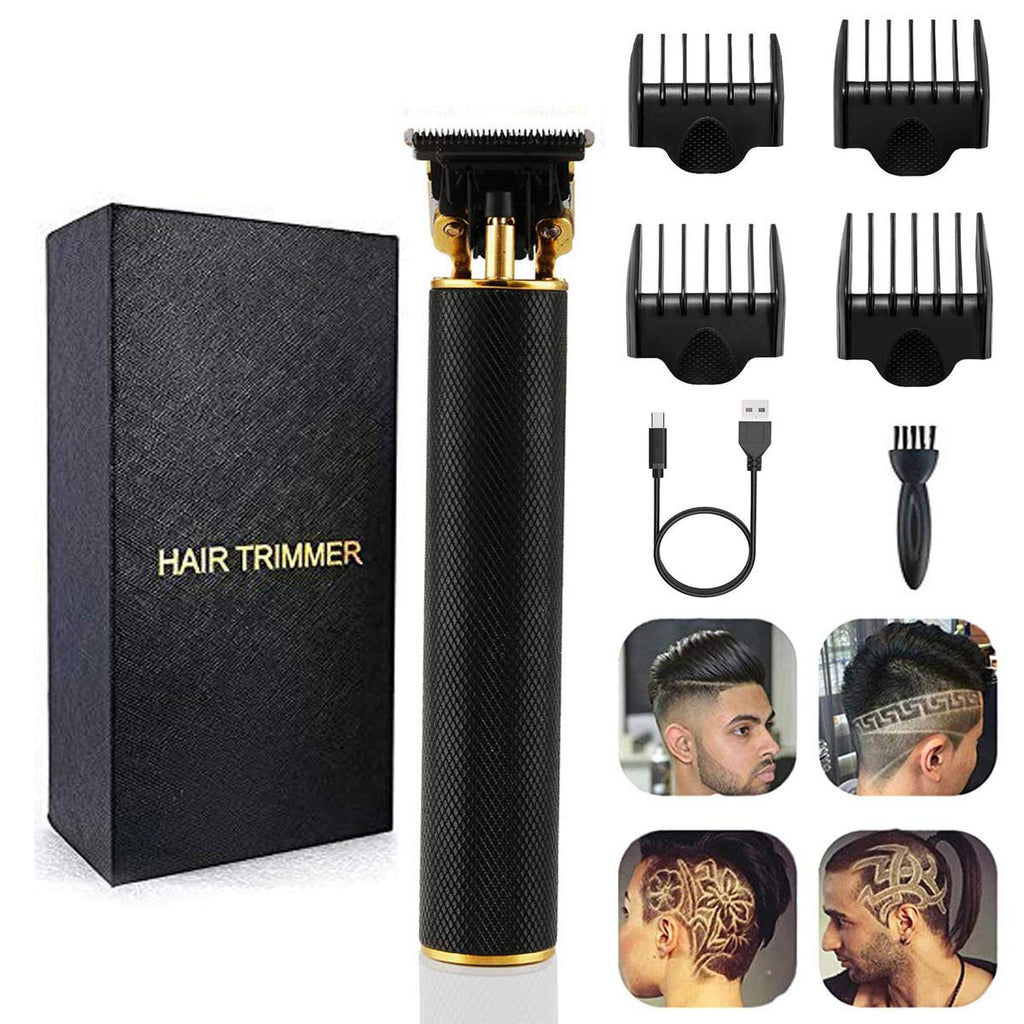 [Australia] - Professional Hair Clippers for Men Electric Haircut Kit Hair Trimmer Grooming Waterproof Rechargeable Close Cutting T Blade Trimmer USB Rechargeable Clippers for Hair Cutting with Guide Combs Black 