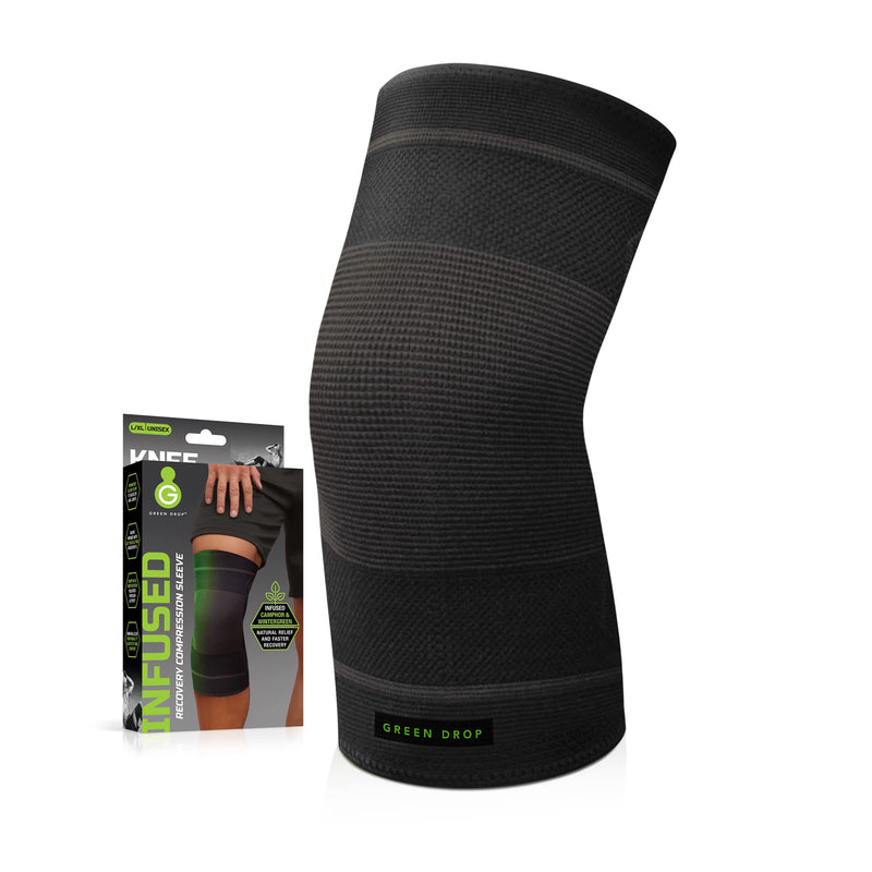 [Australia] - Green Drop Professional Knee Brace - Compression Sleeve Support for Men & Women - Breathable Patented Medical Grade Natural Relief Herb-Infused Support for Sports, Running, Injury Recovery, Arthritis Large / X-Large 