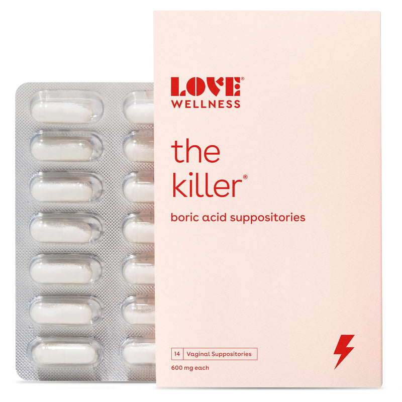[Australia] - Love Wellness The Killer, 14 Boric Acid Suppositories - Maintains and Balances Healthy Vaginal pH & Manages Odor - Discomfort & Loss of Intimacy - Feminine Health Developed by Doctors for Women The Killer (1 Pack) 