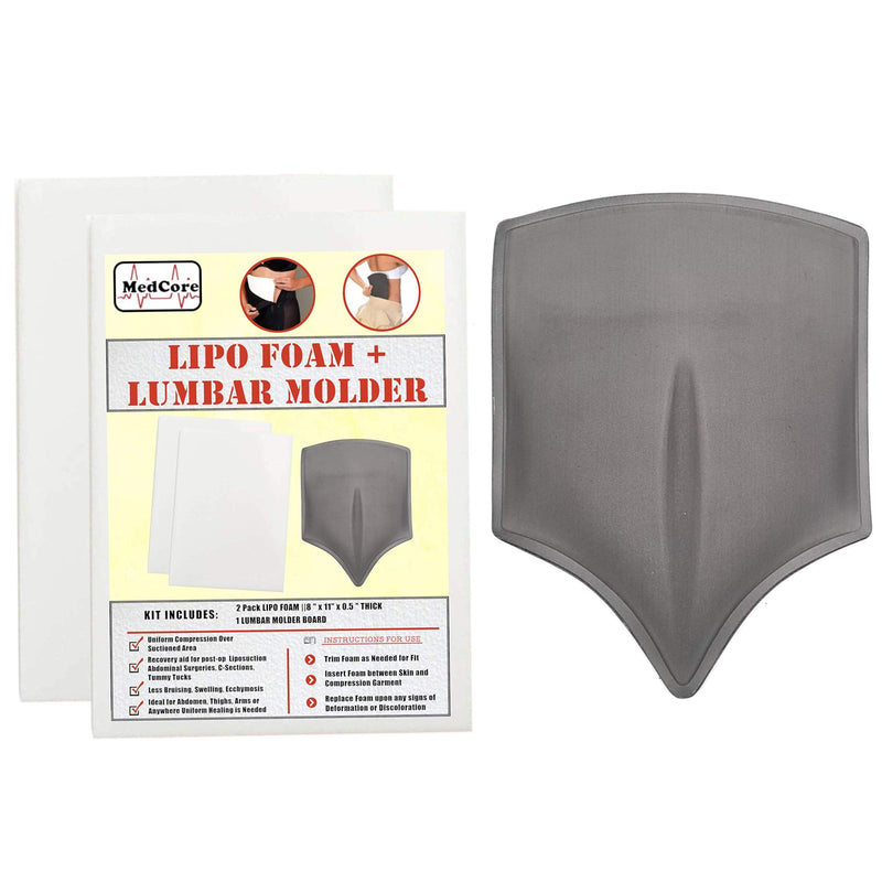 [Australia] - Lipo Foam Post Surgery Kit : 2 Lip foam boards, 1 Lumbar Molder Back Compression Board – Liposuction, C-Section, tummy tucks, Brazilian Butt Lifts 