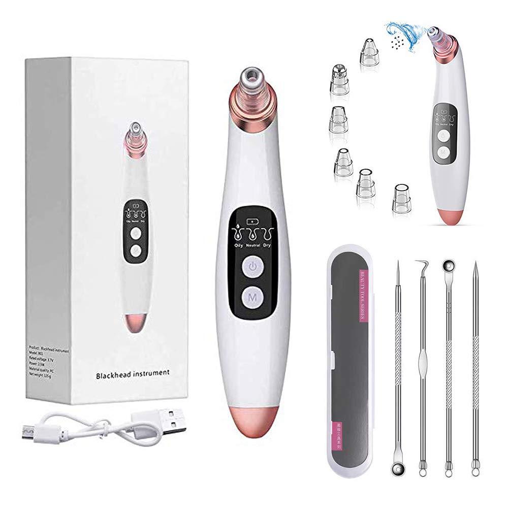 [Australia] - Electric facial Blackhead Remover and 6 suction cup kits, USB rechargeable Blackhead Remover, upgraded electric facial Blackhead Remover with 3 adjustable suction cups for deep facial cleaning, Rose Gold 