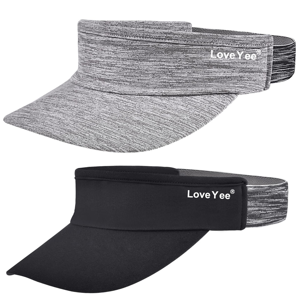 [Australia] - LoveYee Sports Sun Visor Hat for Women and Men Black and Grey 