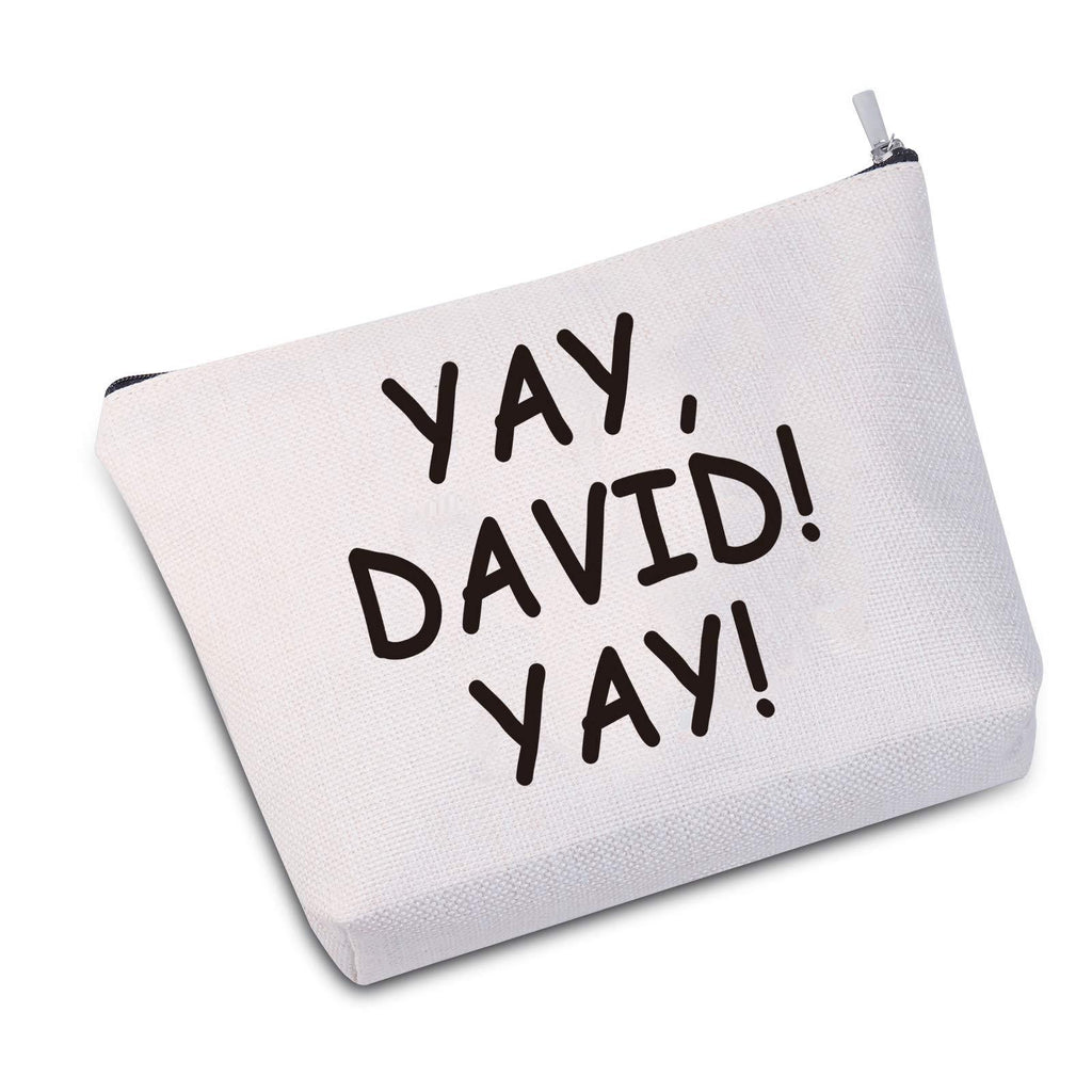 [Australia] - JXGZSO Yay David Yay Cosmetic Bag Makeup Bag Gift For Women (Yay David Yay White) Yay David Yay White 