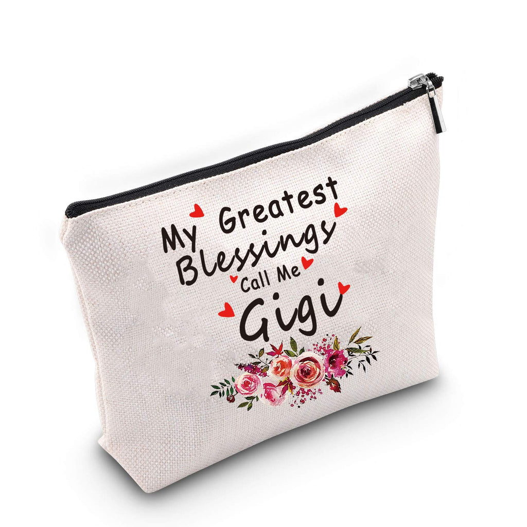[Australia] - TSOTMO Gigi Gift Grandmother Gift My Greatest Blessings Call Me Gigi Makeup Bag Best Gigi Ever Gift Mother’s Day Gift (Call Me Gigi) 