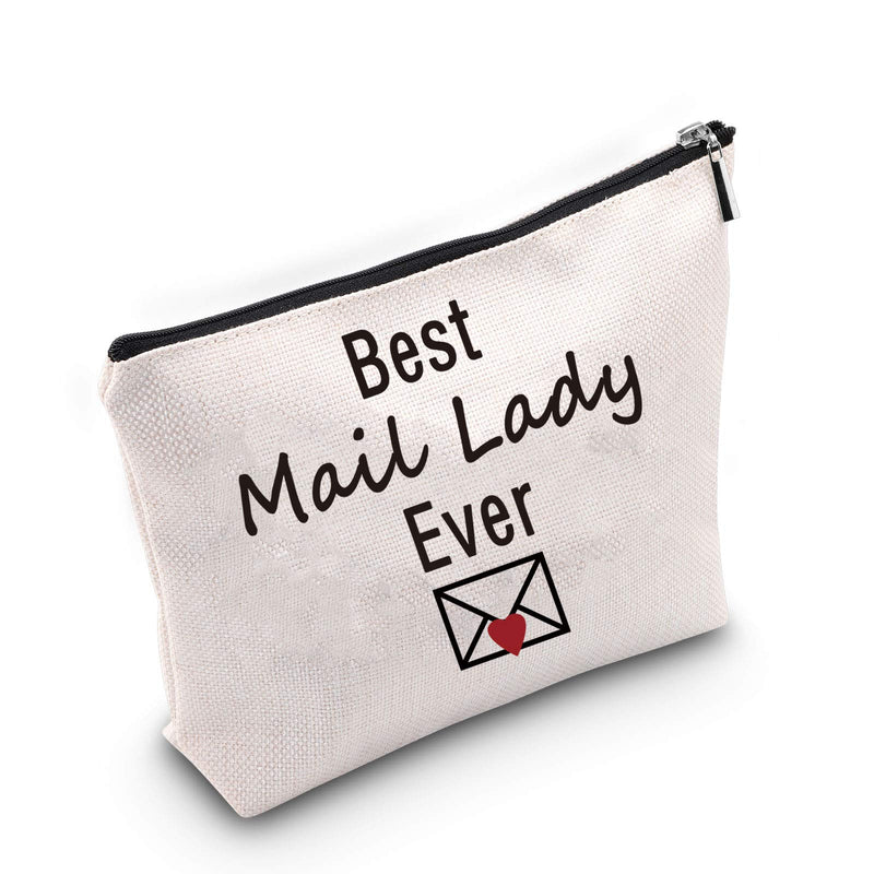 [Australia] - TSOTMO Mail Carrier Gift Best Mail Lady Ever Makeup Bag Appreciation Gift for Postal Worker (Mail Lady) 