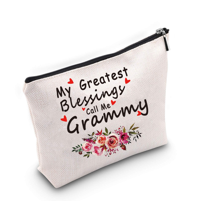 [Australia] - TSOTMO Grammy Gift Grandmother Gift My Greatest Blessings Call Me Grammy Makeup Bag Best Grammy Ever Gift Mother’s Day Gift (Call Me Grammy) 