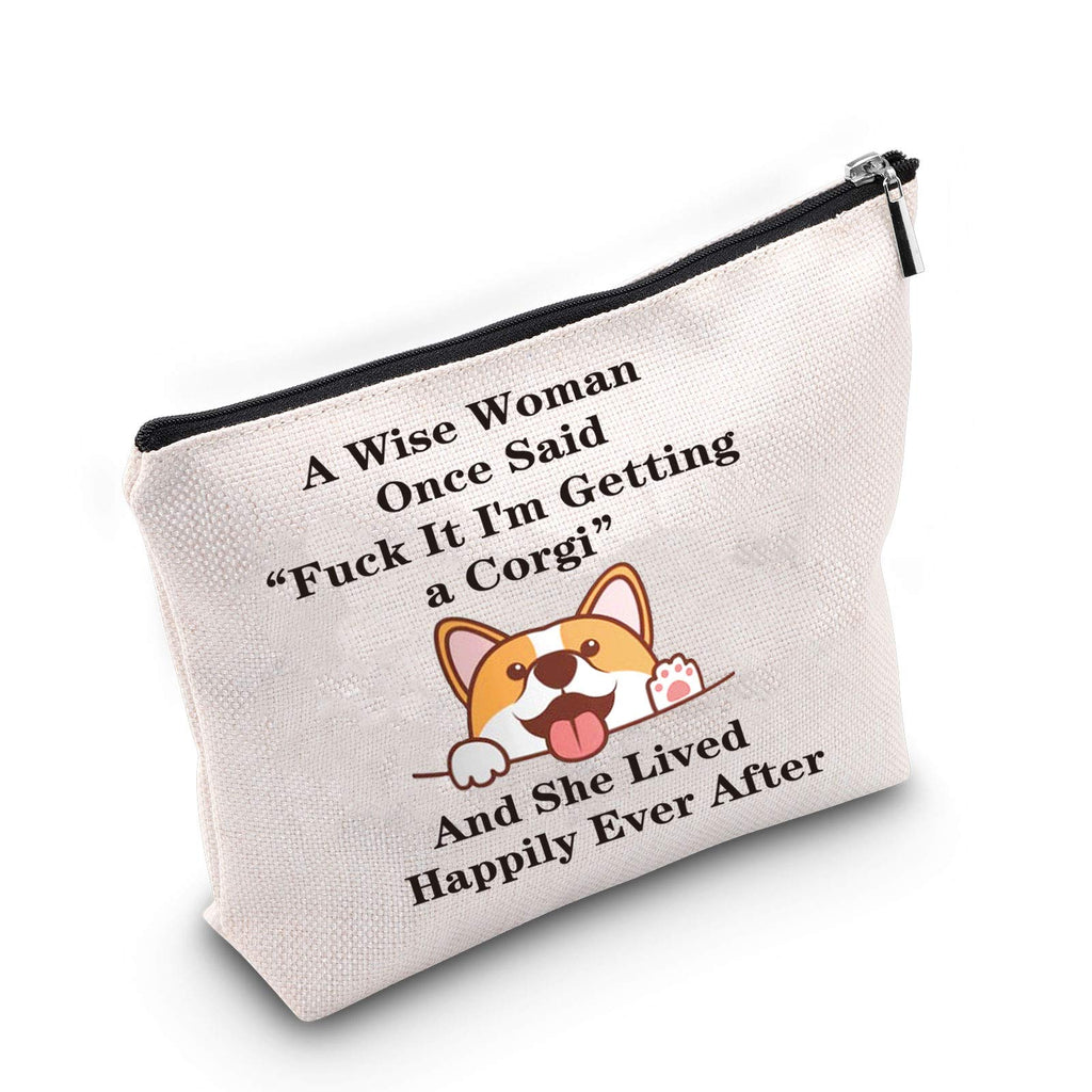 [Australia] - TSOTMO Corgi Lover Gift Corgi Mom Gift Dog Mom Makeup Bag I'm Getting a Corgi Cosmetic Bag Dog Owner gift (a Corgi) 